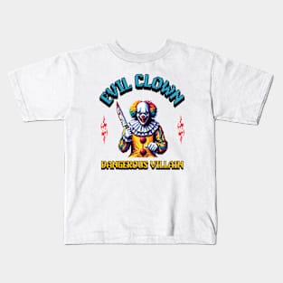 scary evil clown villain Kids T-Shirt